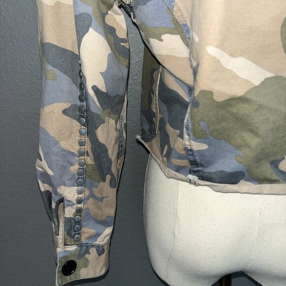 ZADIG & VOLTAIRE CAMO CAMOUGLAGE STUDDED CROPPED ARMY MILITAYRY JACKET -EUC - XS - Picture 12 of 16